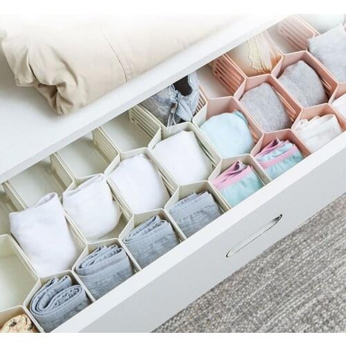 12 Plaid Honeycomb Shape Cabinet Drawer Organizer Home Clapboard Partition Divider Box DIY Grid Storage Sundries Separator