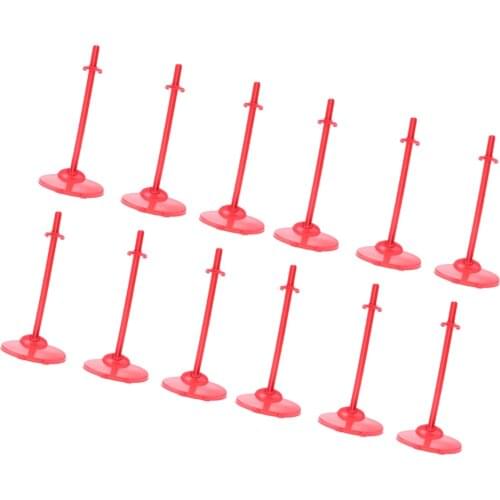 12 pieces doll stand display holder stent holder for doll accs red