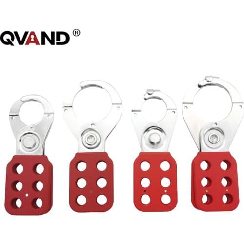 QVAND Lockout Hasp Idustrial Multiple Isolation Steel Aluminum Nylon Safety Loto Hasp Red Plastic Coated 1" 1.5" 25mm 38mm