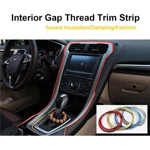 5 Meters Car Interior Decorative Thread Trim Strip For Air Outlet Dashboard Door Decoration Accessories