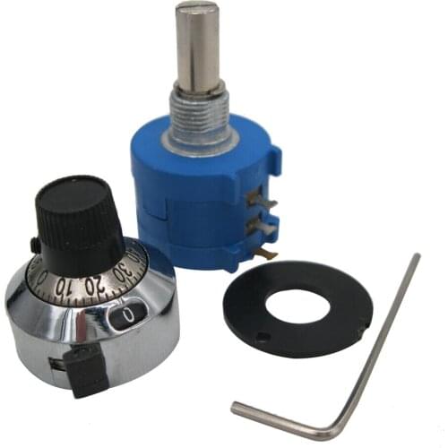 5Pcs 3590S-2-103L 3590S 10K ohm Precision Multiturn Potentiometer 10 Ring Adjustable Resistor + Turns Counting Dial Rotary Knob
