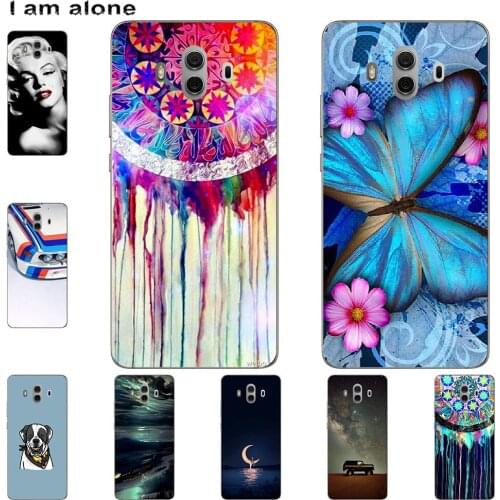 I am alone Phone Case For Huawei Ascend Mate 10 10 Lite 10 Pro Bags Fashion Color Cute Cartoon Printed Paint Mobile