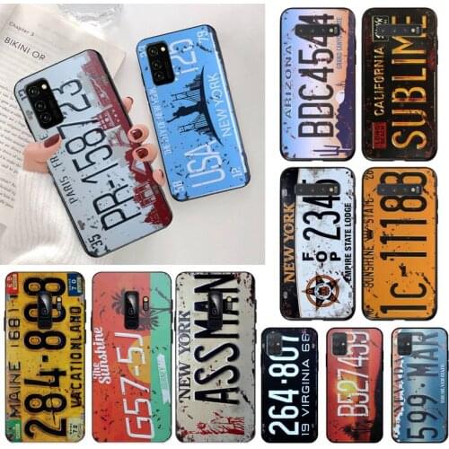 YJZFDYRM USA NEW YORK 125 Signs Car Number Soft Phone Case for Samsung S20 plus Ultra S6 S7 edge S8 S9 plus S10 5G lite 2020