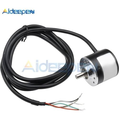DC 5-24V 600 Pulse/360 Pulse Incremental Optical Rotary Encoder A B Phase NPN Open Collector Output