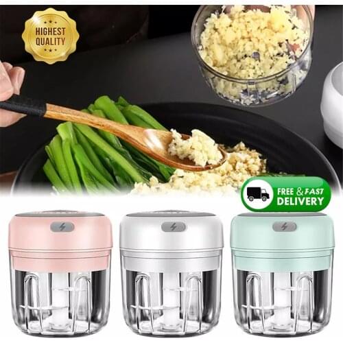 100/250mL Mini Electric Garlic Chopper USB Charging Ginger Masher Machine Sturdy Durable Chili Vegetable Crusher Kitchen Tool