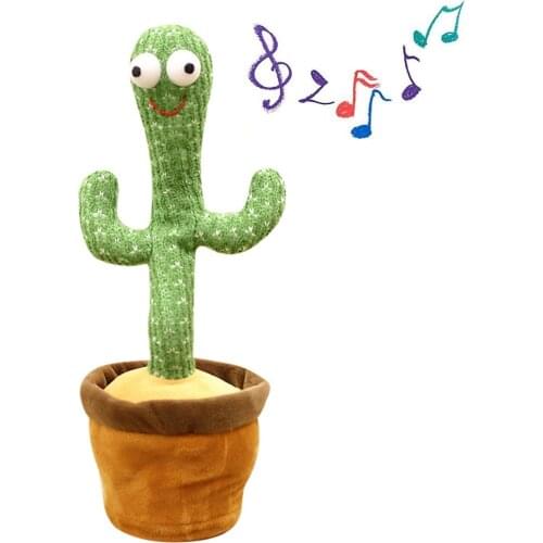 Plush Dancing Cactus Toy Electronic Shake Dance With Song Light Recording Bluetooth Speaker Childhood Education Toy
