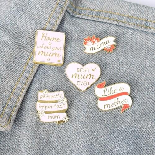 XEDZ Thanksgiving Gift Cartoon Love Ribbon Books Mothers Day Enamel Pin Fashion Temperament Brooch Clothes Jewelry Gift For Kid