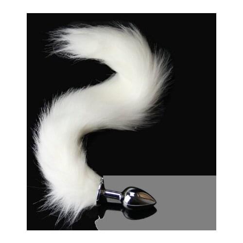 Fantasy Soft Fox Tail Anal Plug With Metal Head Fetish BDSM Flirt Tool Gspot Stimulate Anal Massger Sex Toys For Couple