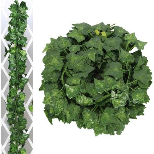 2m Artificial Grape Parthenocissus Leaves Vine Outdoor Wall Hanging Garden Decor