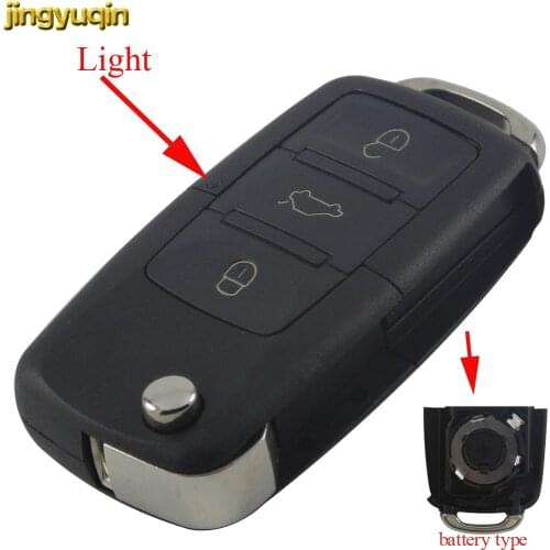 Jingyuqin 3 Buttons Folding Flip Remote Car Key Shell Case Fob for Volkswagen Vw Jetta Golf Passat Beetle Polo Bora Styling