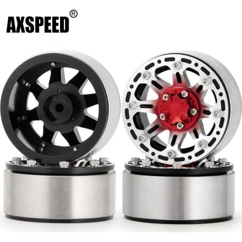 AXSPEED Heavy Duty Metal Alloy 1.9 Inch Beadlock Wheel Rims Hub for Axial SCX10 TAMIYA CC01 1:10 RC Crawler Car Model Parts