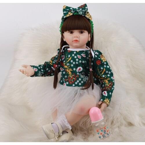 60 CM New Arrival Reborn Baby Dolls Cloth Body Wig Hair Realistic Reborn Dolls For Children Play Toys Gifts