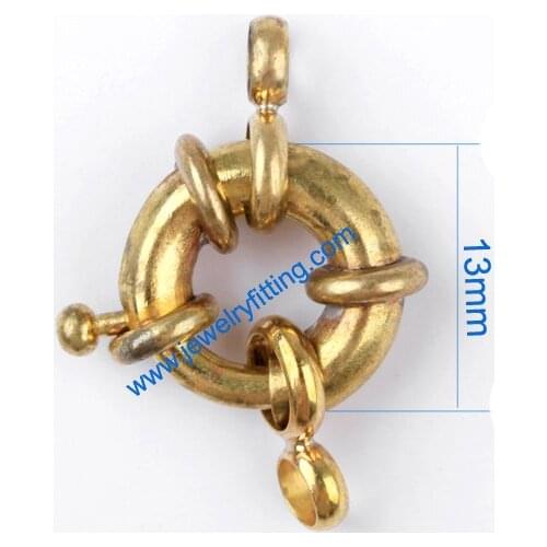 Brass Spring Ring Clasp with 2 loop jewelry findings shipping free mang color can be plated 300pcs