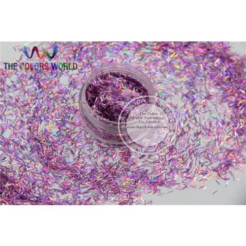 Laser Holographic Peach Colors Strip short bar shape Glitter for Nail Art and DIY supplies1pack=50g