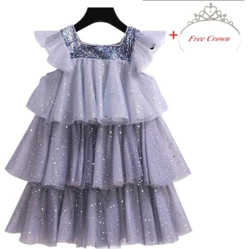 Winter Girls Dress 2021 Girls Clothes Princess Party Dress Backless Lace Tutu Layered Dress Elegant Ceremony Teenage Costume