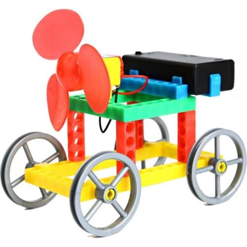 Physics DIY Wind Powered Car Model Educational Self-assembling Plastic Science Physical Experiments Toy Kit for Kids
