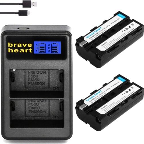 NP-F550 NP-F330 NP F550 NP F330 Camera Battery + LCD Dual USB Charger for Sony NP-F550 NP-750 YONGNUO Camera Lights