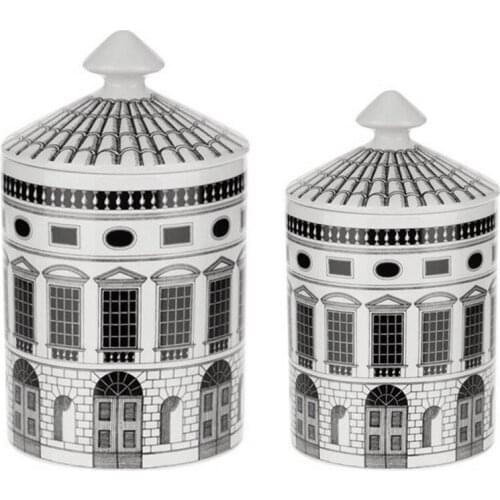 Neuschwanstein Castle Candle Holder Candles Jar Retro Storage Bin Ceramic Caft Home Decoration Jewerlly Storage Box