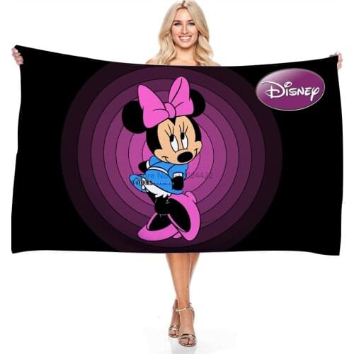 Disney Brand Cute Minnie Mouse Digital Printing Towel 3d Microfiber Family Beach Bath Towel Travel Outdoor Big Portable Blankets