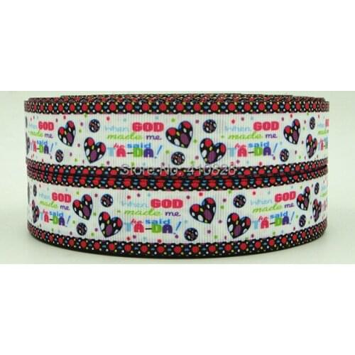 Q&N ribbon 1inch 25mm 141102062 Heart Shape Printed grosgrain ribbon 50yds/roll free shipping