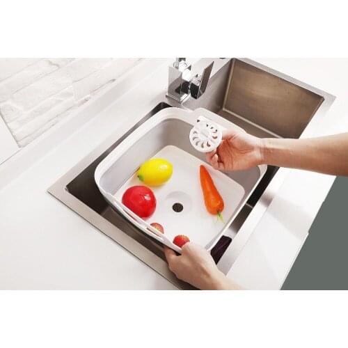 Folding square fruit and vegetable wash basin sink outdoor travel folding washbasin 30.5x30x20(7)CM Z002