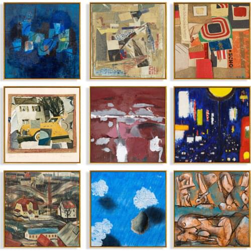 Vintage Scandinavia Abstract Figure Love Canvas Painting Nordic Wall Art Pictures Gallery Poster and Print Living Room Home Deco