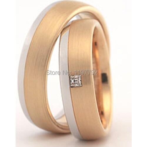 High end custom made classic gold color bic Color Western Engagement wedding bands Ring sets for anniversary