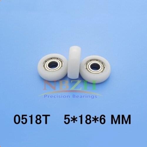 0518T 695ZZ Nylon wheel hanging / ball bearing with pulley wheel for doors and windows 5*18*6 MM