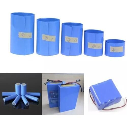 1M Blue 18650 Battery Heat Shrink Tube Tubing PVC Insulated Film Wrap Protect Case Heat-shrinkable Film Wire Cable Sleeve Cover