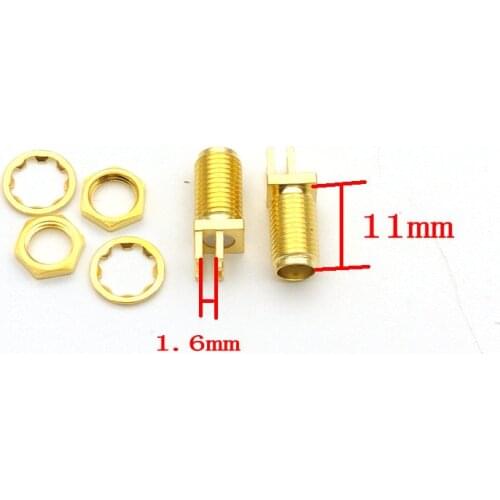 100pcs 11mm SMA female nut bulkhead solder deck PCB clip edge mount RFconnectors