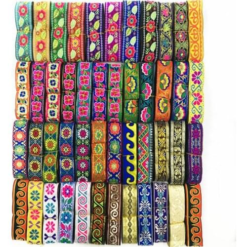 7 Meters 3.3CM Vintage Ethnic Embroidery Lace Ribbon Jacquard Lace Trim DIY Clothes Bag Accessories Embroidered DIY Fabri