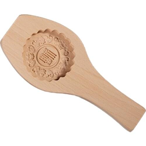 94PF Carved Round Wooden Mould 3D Exquisite Pattern Eco-Environmental Baking Decoration Tool Cake Mould Round Gift for Family