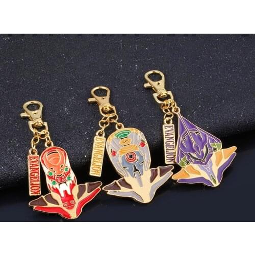 Anime KeyChain Ayanami Rei Ikari Shinji Asuka Cartoon Model Keyring Men Key Women Bag Accessories