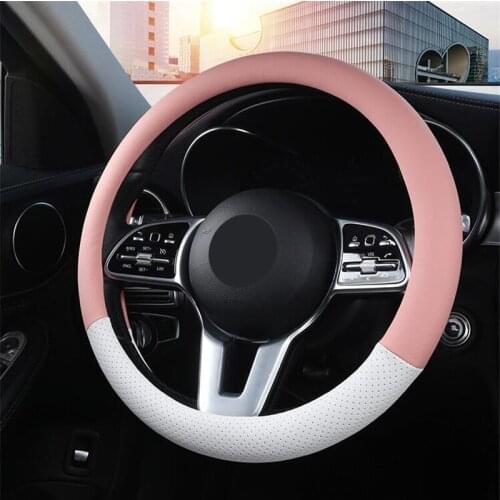 Steering Wheel Cover 38CM 15'' Braid on Steering Wheel Car styling universal Multi-color Steering Wheel Cove