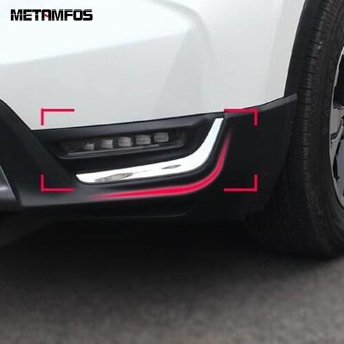 For Honda CR-V CRV 2017 2018 2019 Chrome Front Fog Light Lamp Eyelid Eyebrow Foglight Molding Trim Accessories Car Styling