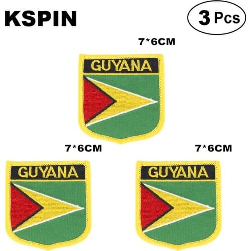 Guyana Shiled Shape flag patches national flag patches for Cothing DIY Decoration