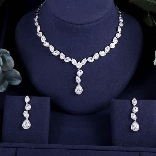 Jankelly Nigeria 2pcs Bridal Zirconia Jewelry Sets For Women Party, Luxury Dubai Nigeria CZ Crystal Wedding Jewelry Sets