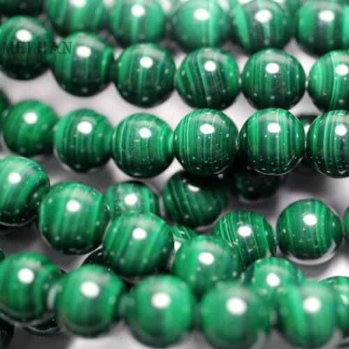 Meihan Free shipping (1 strand) Natural A grade 8 mm malachite smooth round beads for jewelry DIY making gift