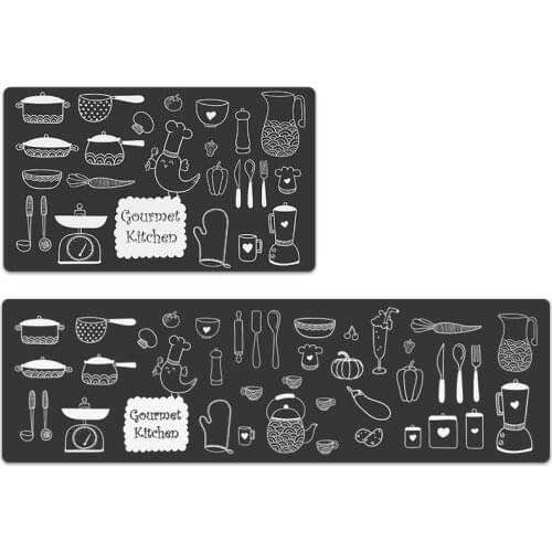 Cartoon Anti-Oil Household Strip Kitchen Mat PVC Waterproof Non-Slip Mat Household Leather Mat Can Be Scrubbed