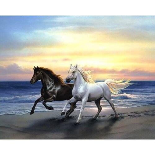 Horse style Embroidery Counted Cross Stitch Kits Needlework - Crafts 14 ct DMC Color DIY Arts Handmade horses lover