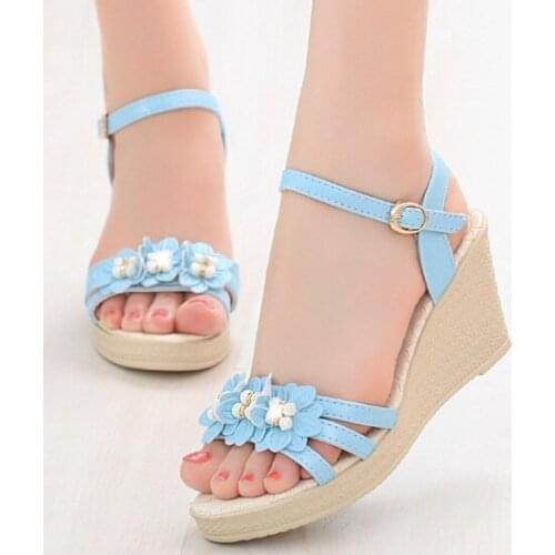 Big Size 32-44 New Summer Womens Sandals Peep-Toe Shoes Woman High-Heeled Platfroms Casual Wedges For Women High Heels