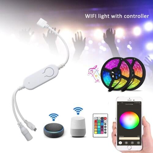 Cloud Smart App WIFI RGB Light Strip Controller Music Rhythm Light Strip Controller + Remote Control For Alexa Google Home