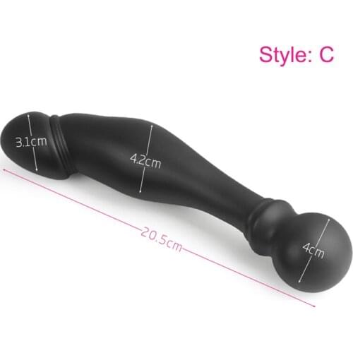 Masturbation Backyard Anal Beads Dual Heads Silicone Massager Butt Anus Stimulator Adult Sex Toy AC