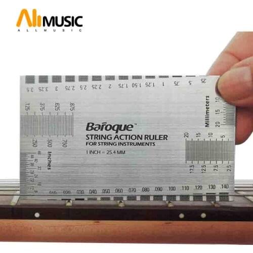String Action Gauge Ruler Baroque Guitar Bass String Pitch Luthier Tool for String Instruments