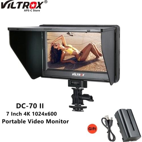 Viltrox DC-70 II 7 inch 4k Portable Camera DSLR Field Monitor HDMI AV Input LCD Display Small Full HD IPS 1024*600 With Battery