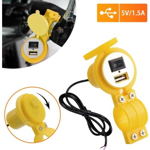Waterproof Motorcycle Handlebar USB Port Charger 5V/1.5A Mobile Phone Adapter Car Fast Charger For Motorcycle ATV Boat Marine RV