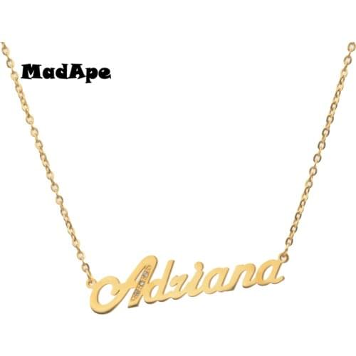 MadApe "Adriana" Stainless Steel Chain Custom Letter Name Nacklace For Women Gold Color Choker Jewelry Customized Any Name