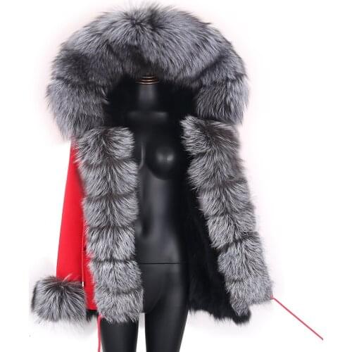 2021 Winter Jacket Women 7XL Real Fur CoatWaterproof Short Parka Natural Raccoon Fur Liner Hood Warm Streetwear Detachable