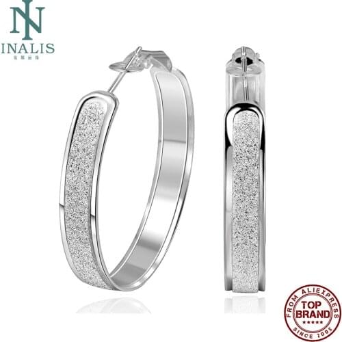 INALIS Silver Plated Earrings For Women Exquisite Romantic Round Earrings Wedding Gift For Her Fashion Jewelry New Arrival 2021