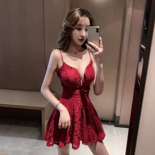 Nightclub womens new night show low chest strap sexy dress Office Lady Sleeveless Zippers Polyester